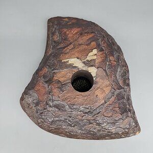 Vintage Handcrafted Icibana Slate Flower Frog Brown Stone 8x8"